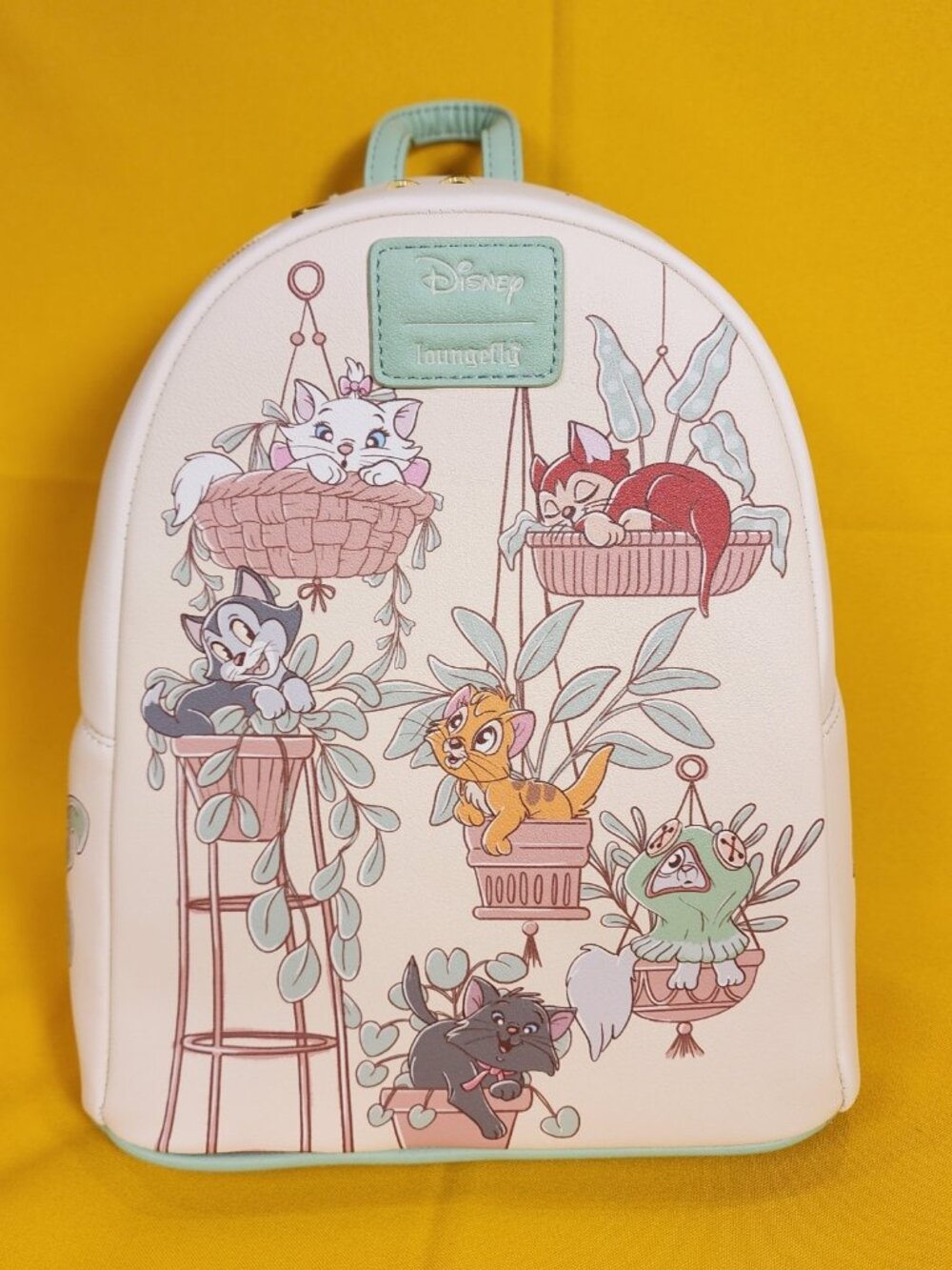 Loungefly Disney Cats & Plants Mini Backpack Soft Tag Marie Figaro Oliver NEW
